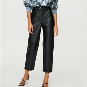 Aritzia Wilfred Oracle Black Vegan Leather Pants